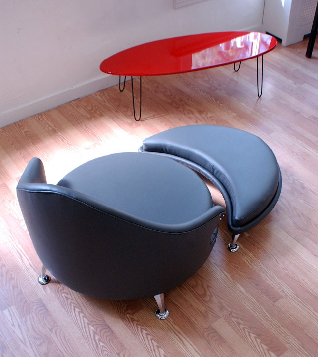 Havana Retro Lounge Chair and Ottoman Mid Century Modern Furniture - lunarloungedesign