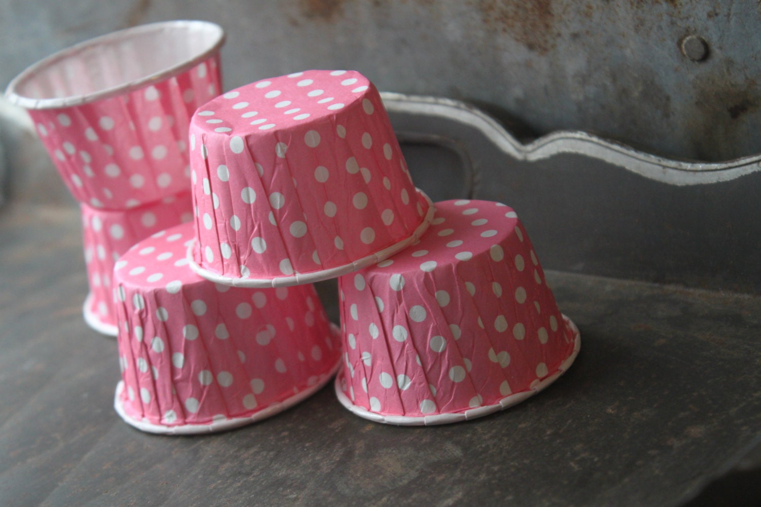 Pink & White Dots Paper Nut Candy Dessert Cups Set of 12 Il_570xn