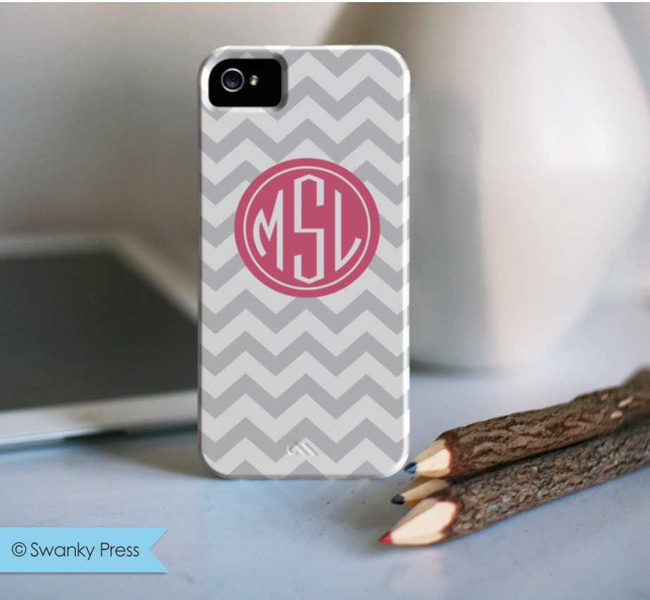 Monogrammed iPhone 5 Case - also for Samsung Galaxy S4, iPod Touch, earlier iPhones "chevron monogram" Il_570xn