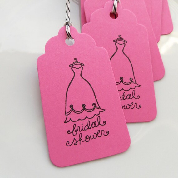 Bridal Shower Tags Wedding Gown - Set of 8 - Custom Colors Available - Bridal Shower Favor Tags Wedding Shower Tags Il_570xn