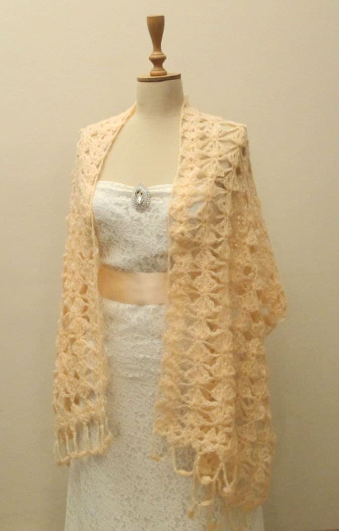 Wedding Shawl Crochet Bridal Wrap Hand By Crochetbutterfly 