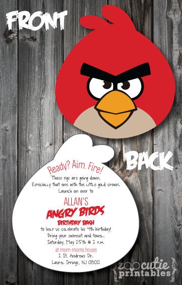 DIY Angry Birds Invitations