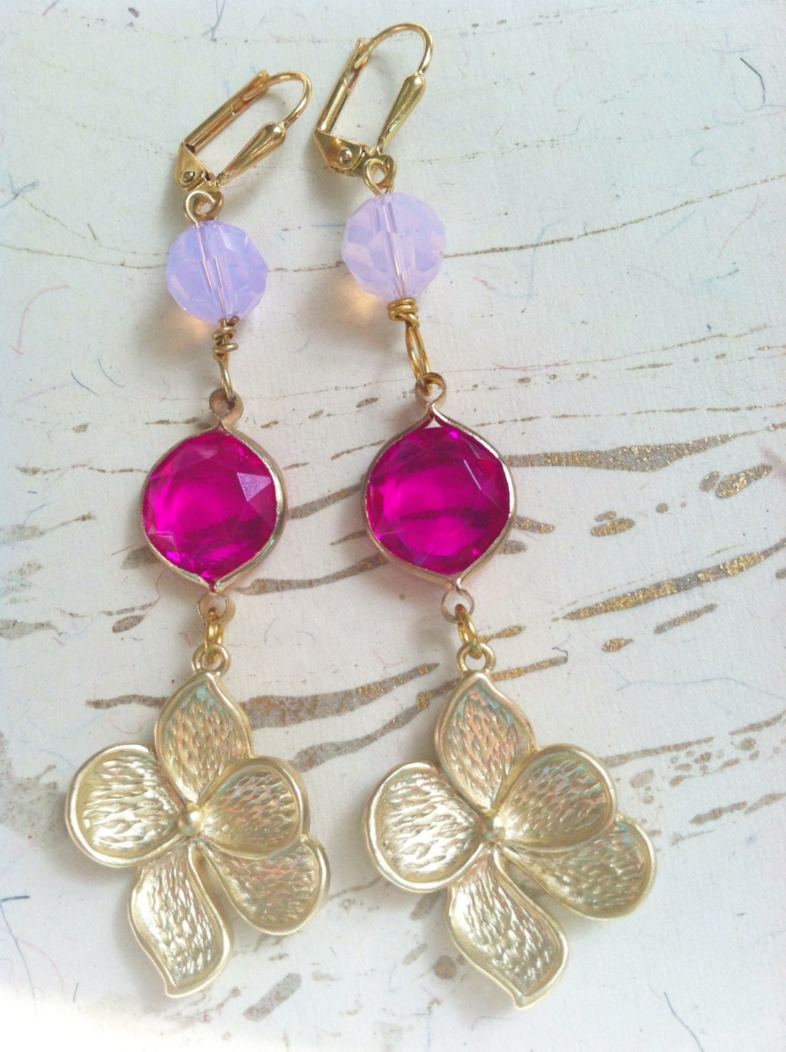 Gold Flower Earrings by MinouBazaar