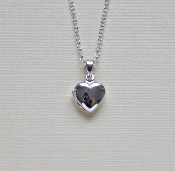 Sterling silver locket necklace heart oval round by littleglamour