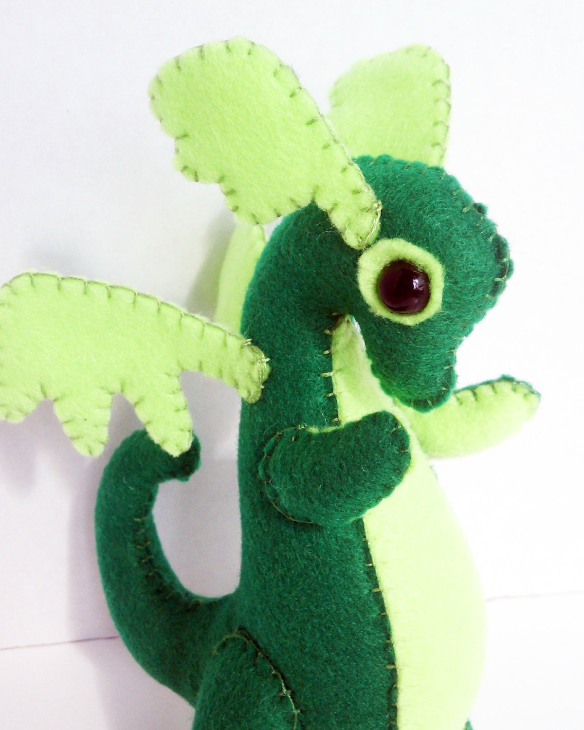 Baby Dragon Felt Plush Stuffed Animal Green By Livedreamcreate1