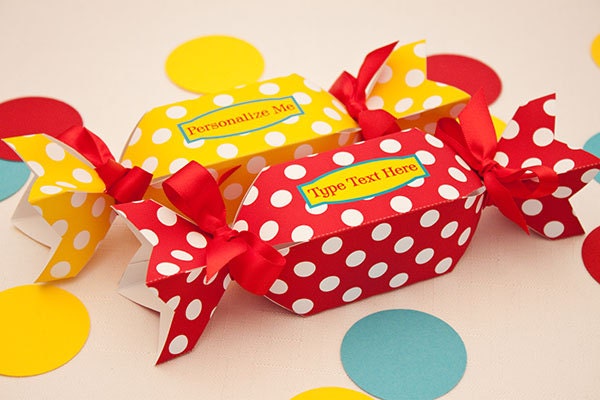 Sweet Dots Favor Box - DIY Printable Wrapped Candy Shaped Box PDF Il_170x135