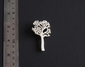 Forest for the Trees, White edition - wooden laser-cut tree brooch