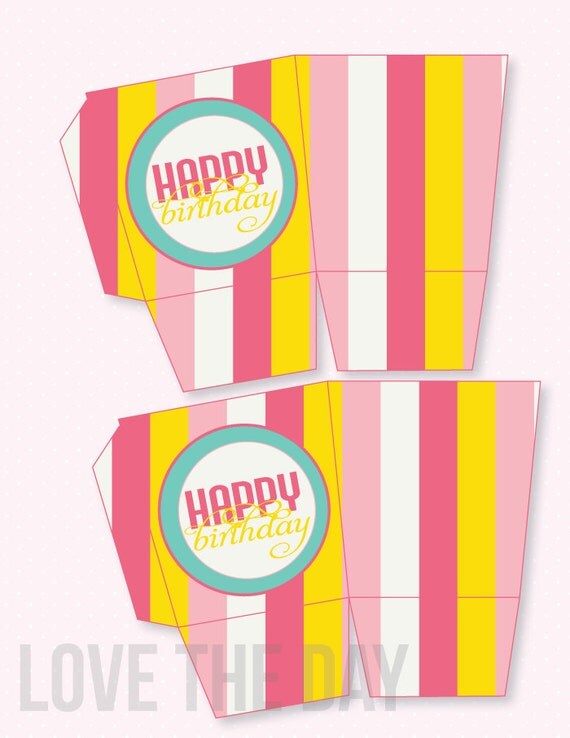 Pinwheel Party PRINTABLE Birthday Favor Box (INSTANT DOWNLOAD) by Love The Day Il_570xn