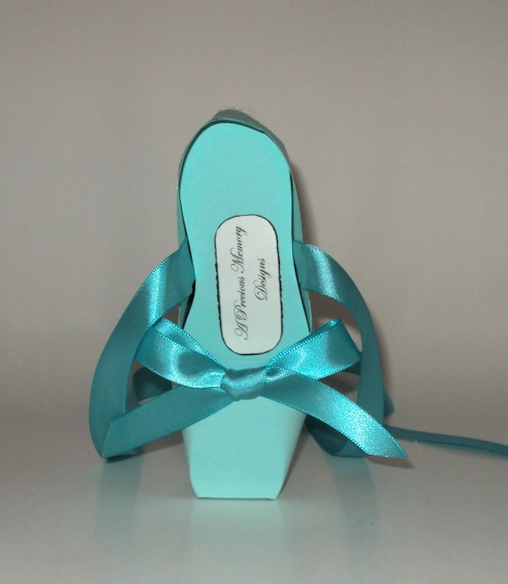 Paper Shoe Art Light Turquoise Original Design Point Shoe Ballet Shoe Gift Box Favor Box Il_570xn
