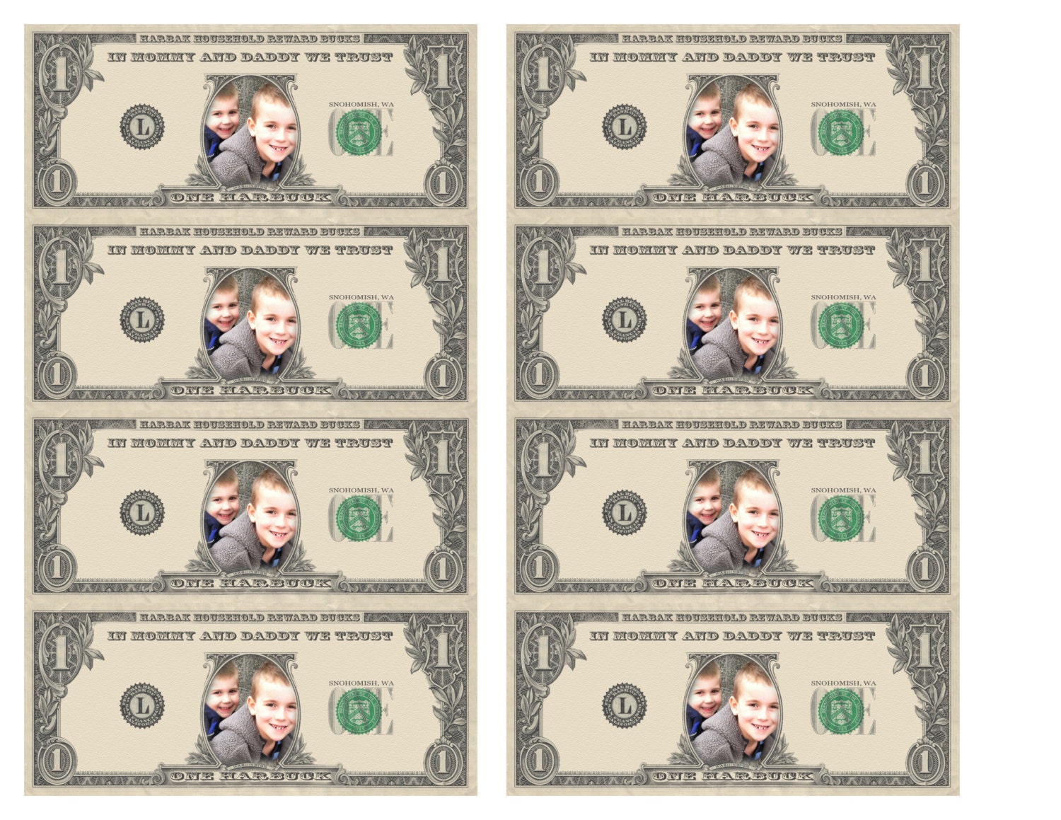 Personalized Kid s Reward Bucks Dollars Play By Kristinpleas