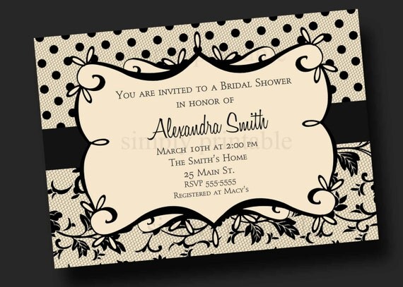 Black Lace Bridal Shower Invitation Il_570xn
