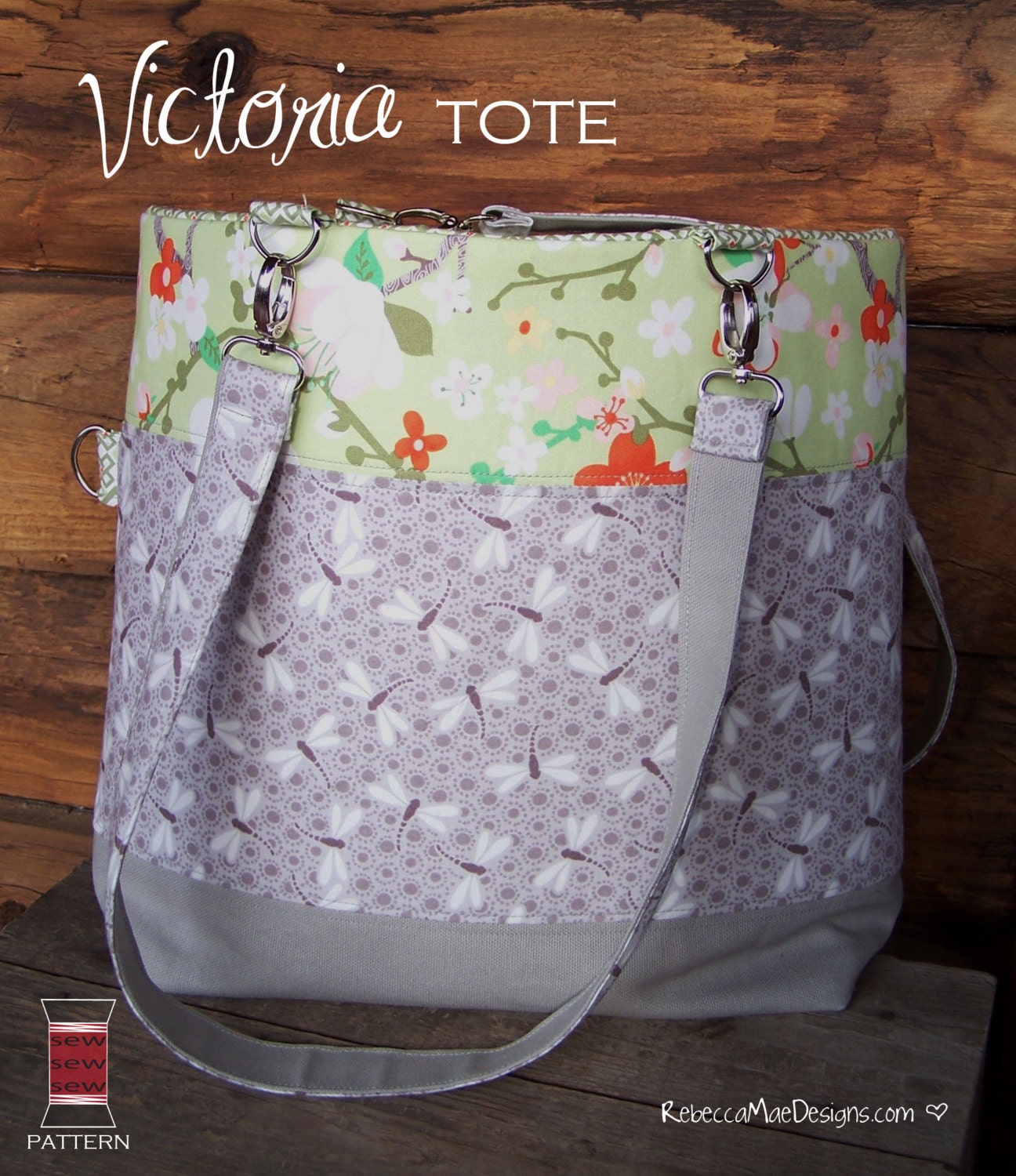 Quilted Tote Bag Sewing Pattern - Victoria Tote