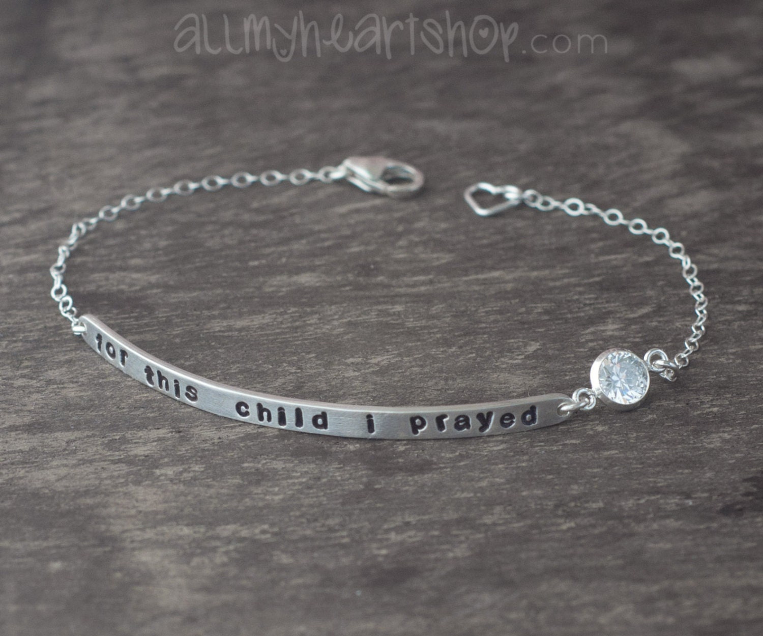 Sterling Silver Quote Jewelry - Name Plate Bracelet - Adoption Jewelry