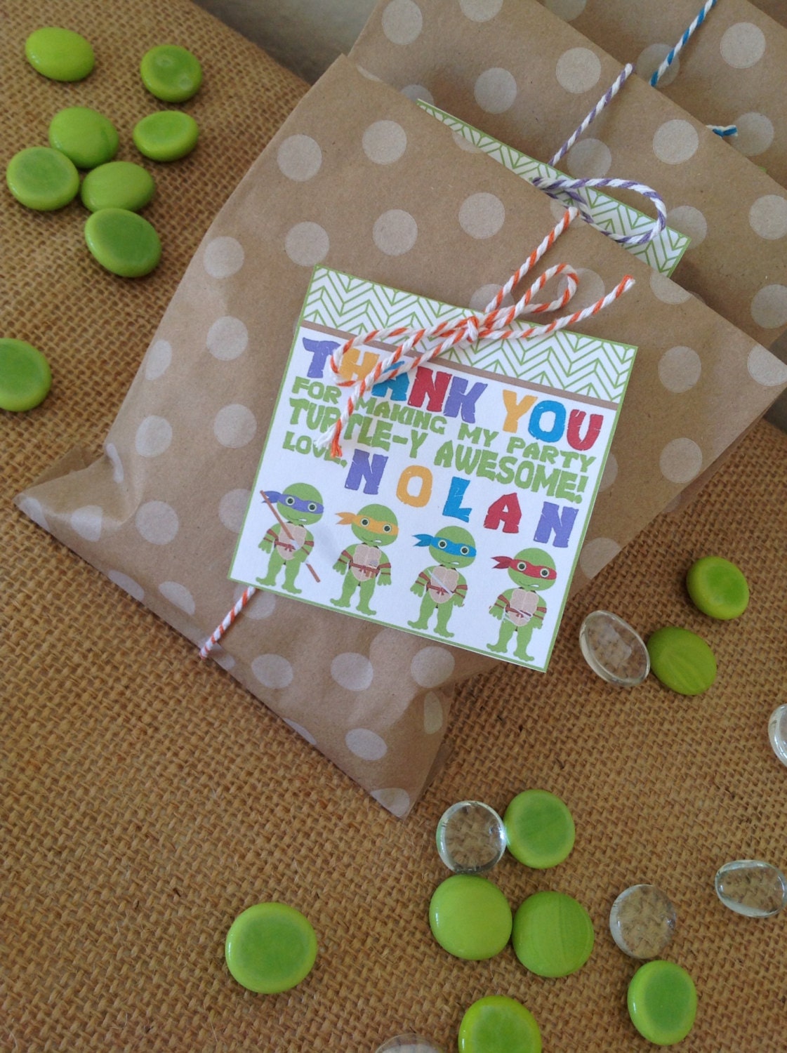 Custom TMNT Favor Tags - Teenage Mutant NInja Turtle Party - Party Supplies Il_570xn