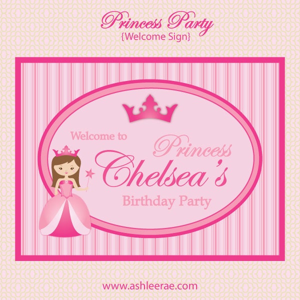 PRINCESS PARTY - Printable WELCOME Sign - Personalized Il_570xn