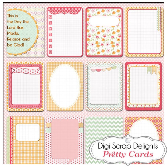 Pretty Pocket Journal Cards Project Life by DigiScrapDelights