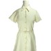 1990s I.N.C Belted Linen Shirt Dress - Cream Ivory Off White - Short Sleeve Dress - Conservative Preppy - Summer Dress - Minimalist - Size 8