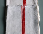 pair of french red striped towel , country kitchen. - wondersfromnormandy