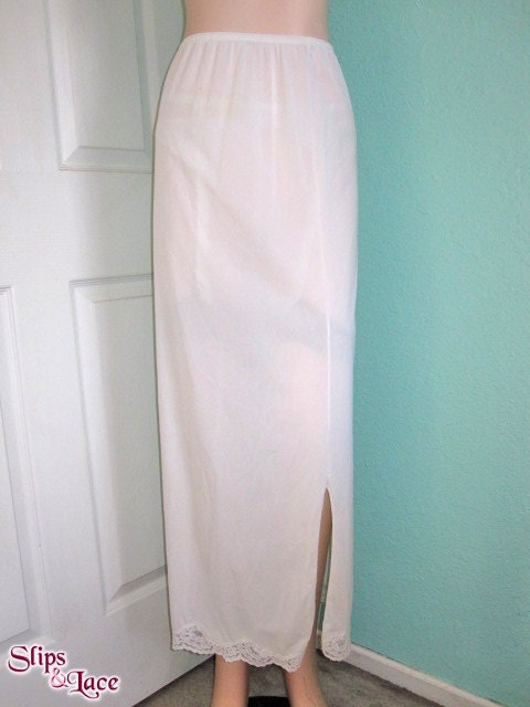 floor length white slip