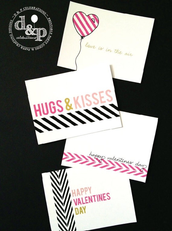 Pinkie Valentine Love Notes with FREE printable envelope Instant Download DIY Printable Page Il_570xn