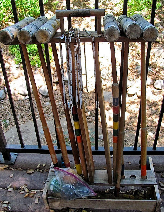 Vintage RESTORATION HARDWARE Lawn Croquet Game by Irefuse2growup