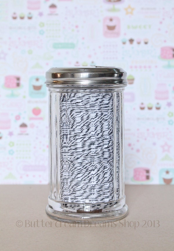 Bakers Twine - Black and White - 5 Yards - 4 Ply Black Cotton Bakers Twine for Scrapbooking Giftwrapping Cardmaking Il_570xn