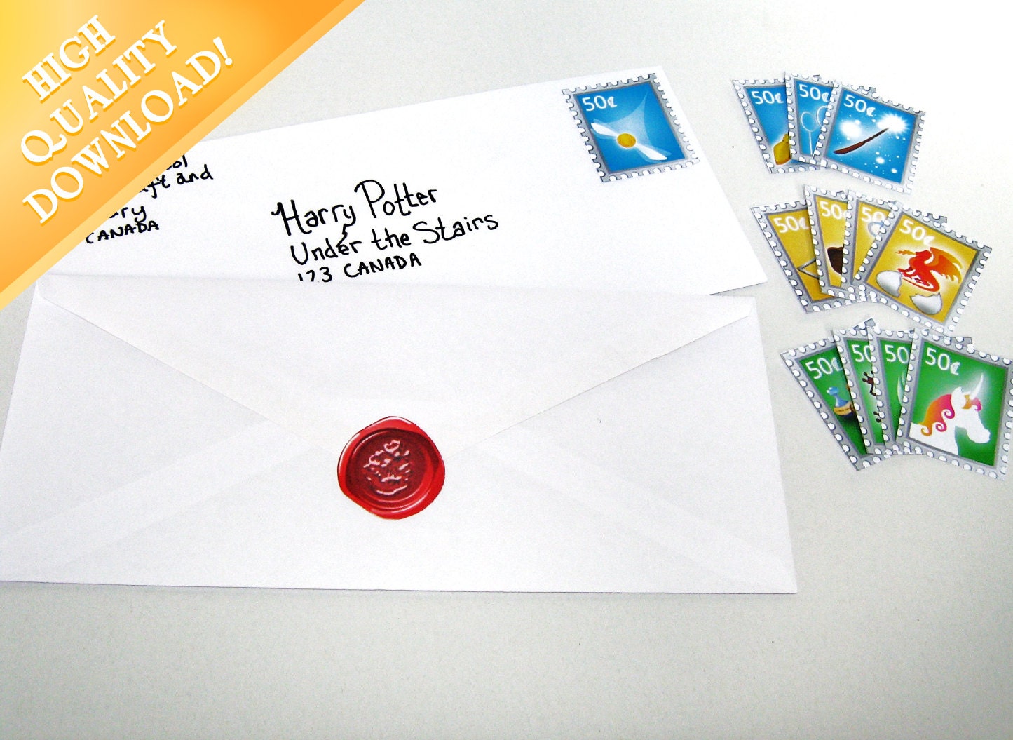 Wizard Stamps & Wax Seals Template Harry Potter Party by Printyca