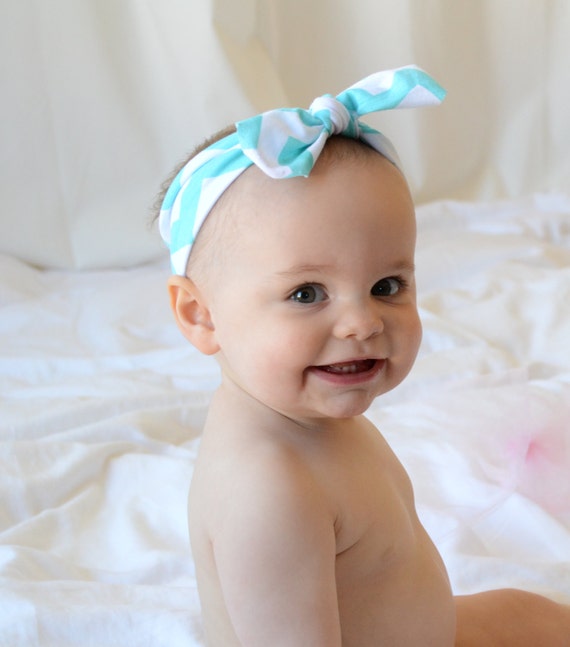 572 New baby headbands etsy 522 Baby Girl Headbands  Baby Headband Turquoise Chevron Jersey   