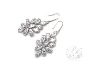 Wedding Earrings Clear Crystal rhinestone sterling silver ear hook bridal earrings Wedding Jewelry Bridal accessory Wedding Accessories