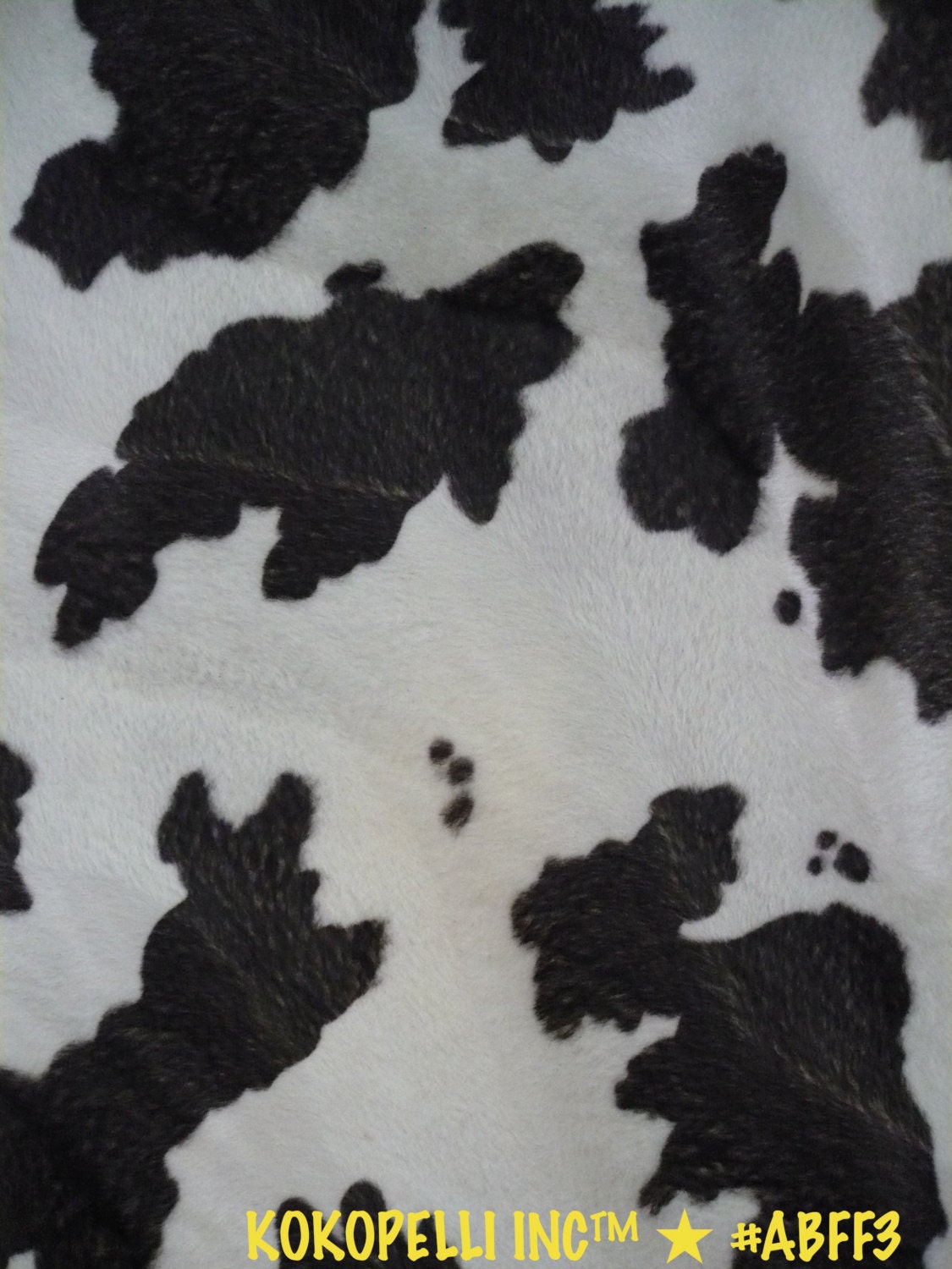 58/60'' Wide Cow Print Soft Faux / Fake Fur by BAJAKOKOPELLI