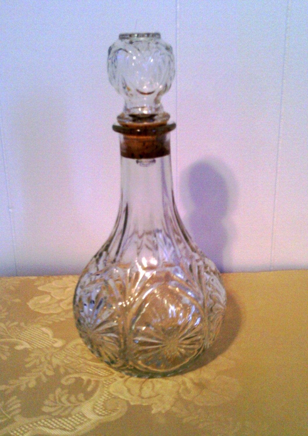 SALE Vintage Cut Glass Decorative Corked by cappelloscreations