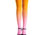 Ombre tights pink - orange - virivee