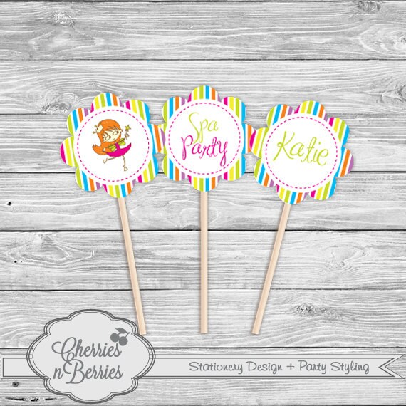 Spa Party Printable Toppers Il_570xn