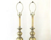 Pair Of Stiffel Lamps Hollywood Regency Brass