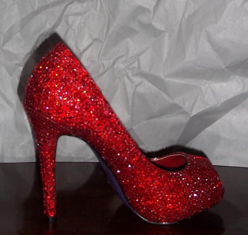 Crystal Shoes for Wedding Prom or Special event Red