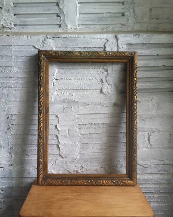 Large Mexican Handcarved Wood Picture Frame by thegeneralnorth