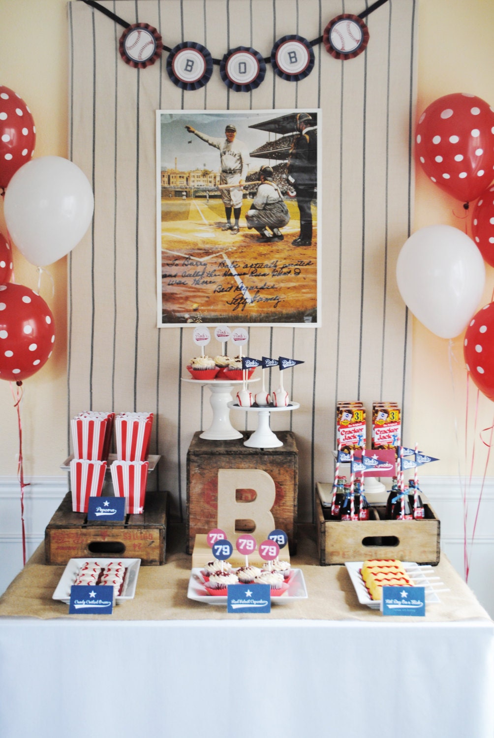 INSTANT DOWNLOAD Vintage Baseball Party Collection - Custom PRINTABLE Party Package by ItsyBelle Il_570xn