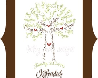 Family Tree, Typography, 11x14 digi tal print ... Family Tree, Typography, 11x14 digi tal print ...