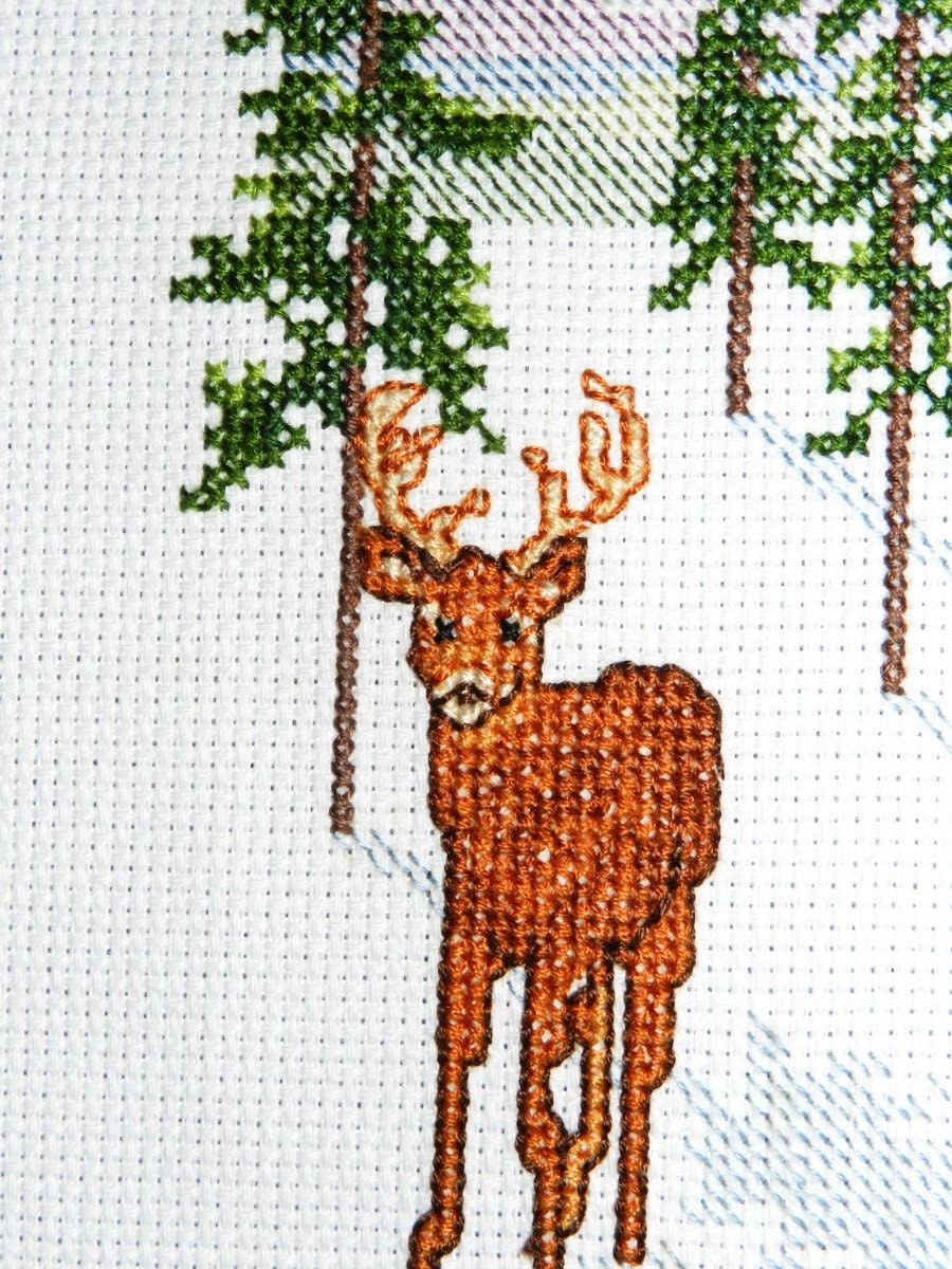 Deer Counted Cross Stitch Fine Art Stitchery by Fischerimages