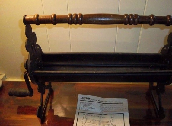 Vintage Cast Iron Newspaper Log Roller 22x14 by KATZnQUILTS