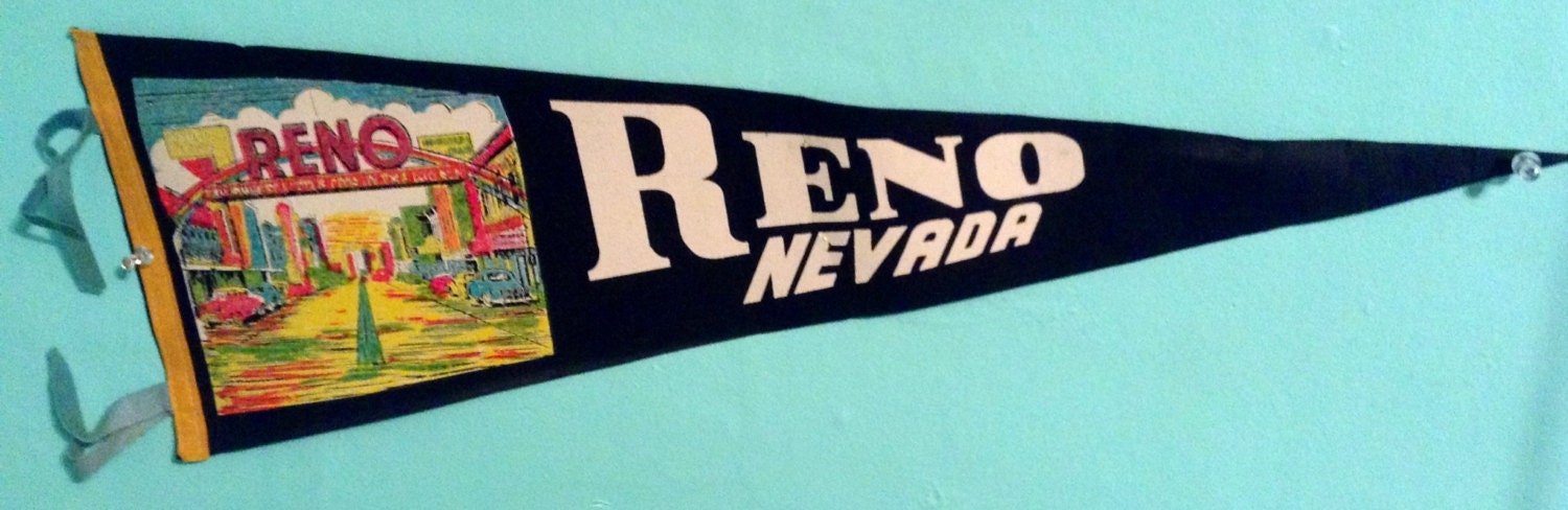 Vintage Felt Pennant Banner-Reno Nevada