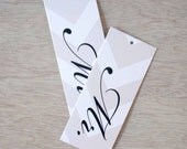 Soft Gray and White Chevron Mr & Mrs Gift Tags