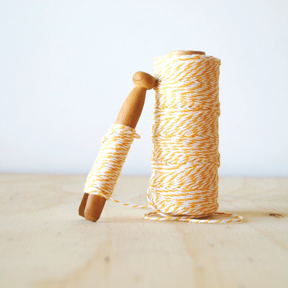 20 Yards Baker's Twine in Yellow and White Cotton String