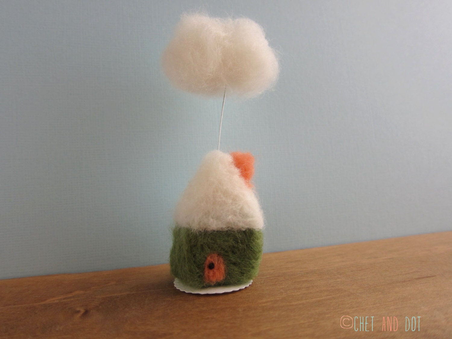 Cloud Cottage in Green and Coral