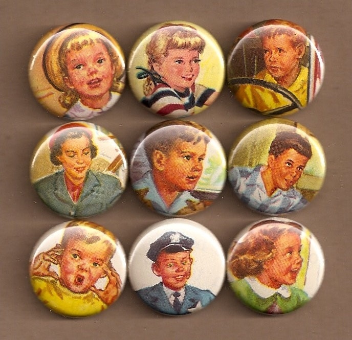 One Inch Magnet Set - Vintage Dick and Jane