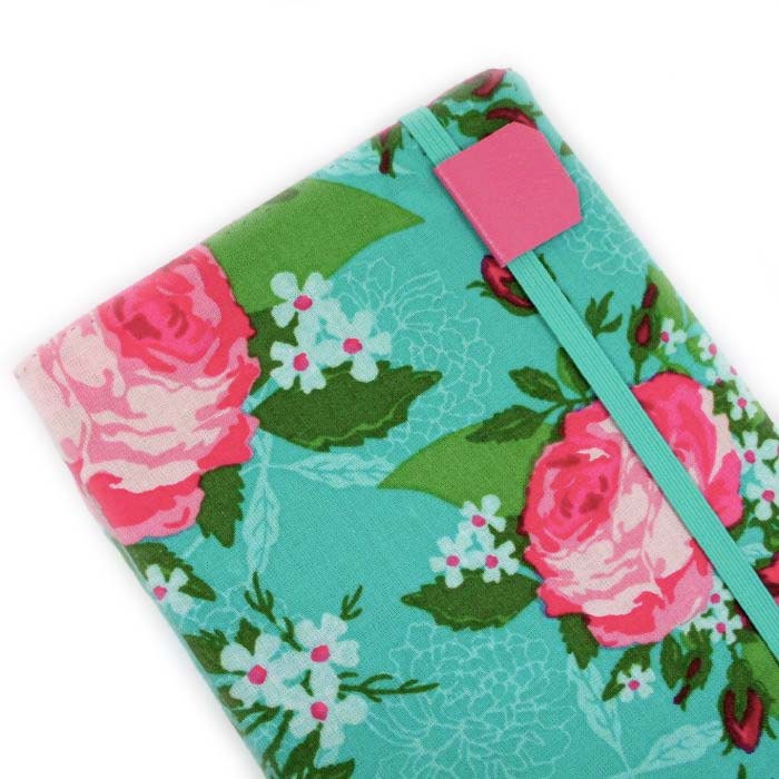 pretty Kindle Touch cover - Spring Flowers - turquoise and pink floral kindle cover - hardcover kindle case