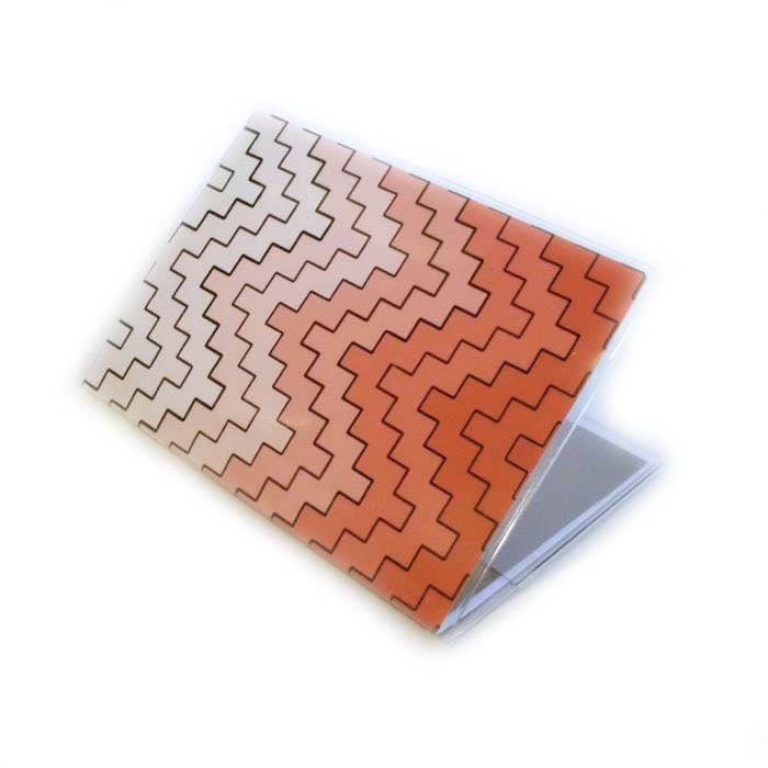 Passport Cover - Stepped Chevron - coral, apricot, and peach ombre bargello stripe -  passport holder