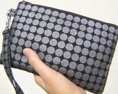 WEDDING CLUTCH, gift pouch, 2 pockets, bridesmaids, wedding party, bridal - Mirror dots black