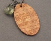 Pathways, Moss Aquamarine, Copper, Oxidized Sterling Silver, Mixed Metals Necklace, erinelizabeth