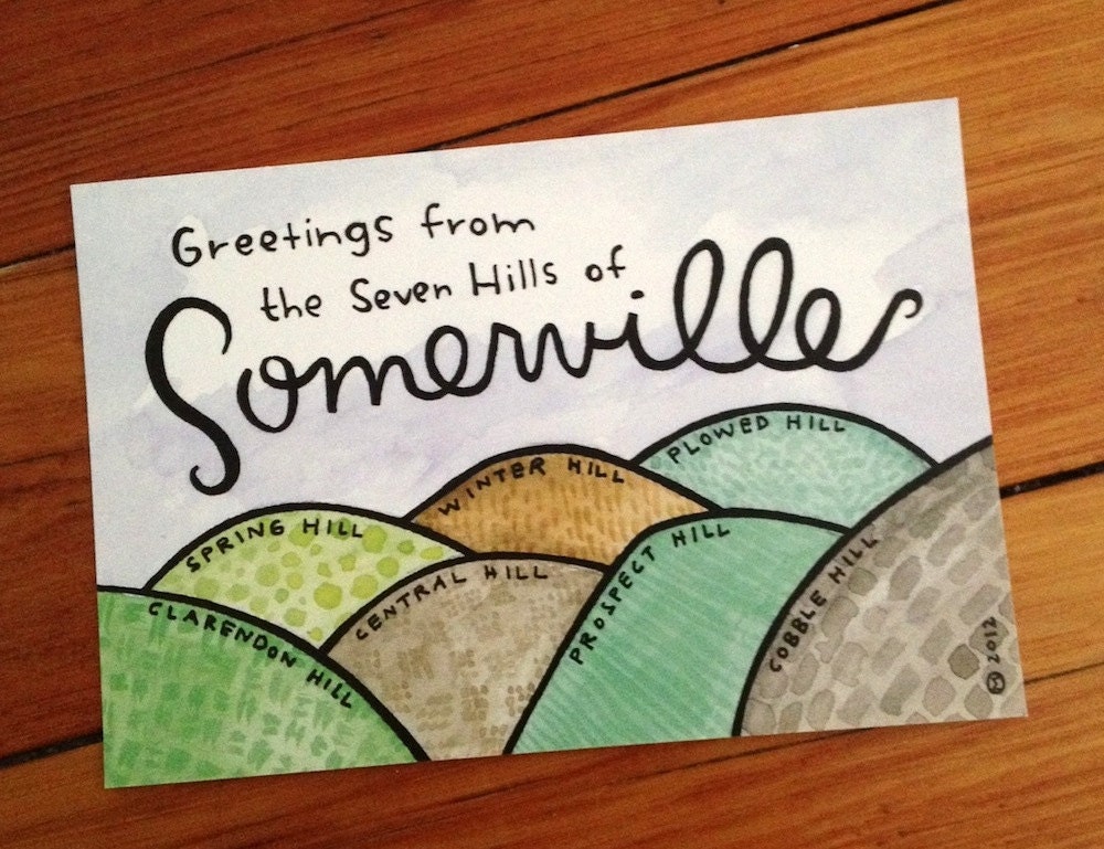 Somerville Massachusetts postcards, set of five